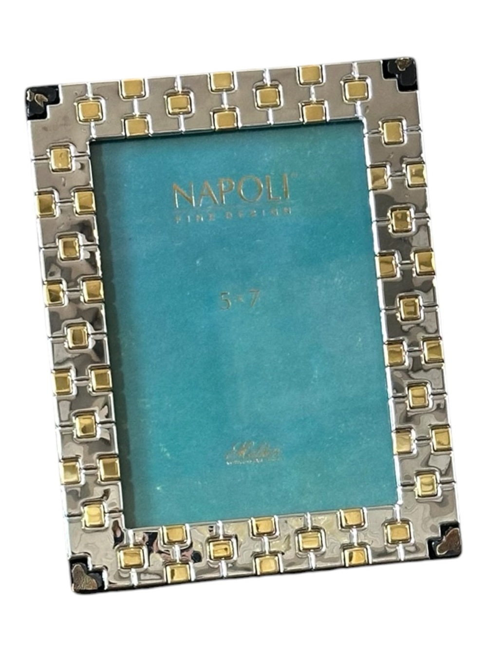 Napoli Gold & Silver Basketweave Picture Frame